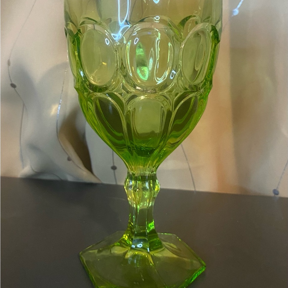 Vintage Fostoria MOONSTONE GREEN Heavy Pressed 6.5